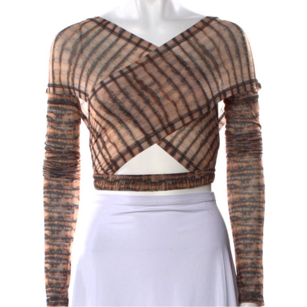 Striped Long Sleeve Crop Top